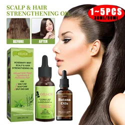 Batana Rosemary Mint Scalp Nutrient Hair Strengthening Oil Biotin Essential Oils Nourishing Treatment Split Ends Dry All Types
