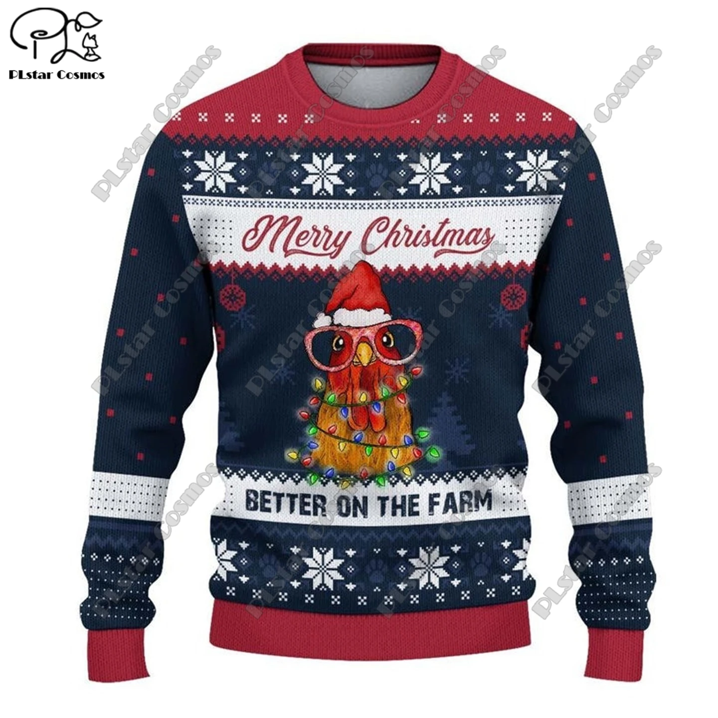 New 3D Printed Animal Custom Series Cute Christmas Pattern brutto maglione Street Casual Winter felpa S-1