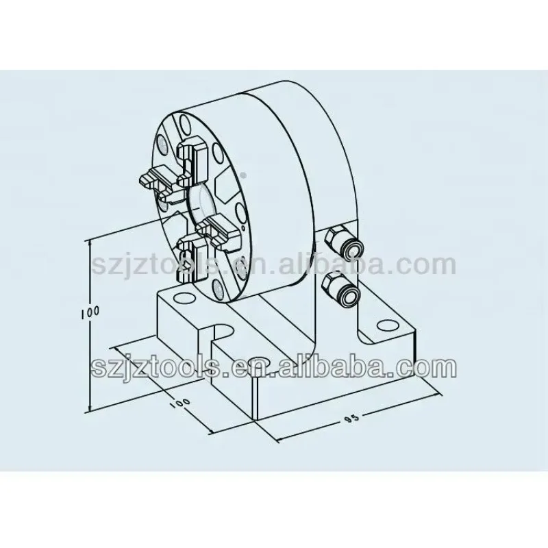Edm Machining Chuck VMC Pneumatic 4 Jaw Chuck