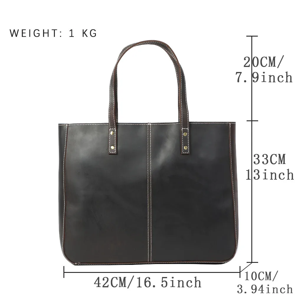 S.WORKER Vintage Echtleder Herren-Aktentasche 16" Laptop-Tasche Crazy Horse Leder Schultertasche Rindsleder Geschenkidee für Männer – Detail 3