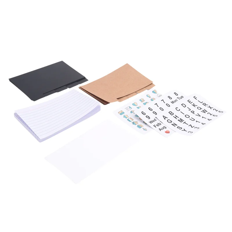 مجموعة حامل بطاقات الفهرس مقاس 3 × 5 بوصة - صندوق وصفة بطاقة الفهرس شديدة التحمل مع فواصل بطاقات وملصقات مسطرة سهلة التركيب وسهلة الاستخدام