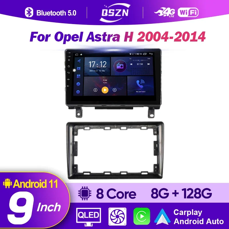 

For Opel Astra H 2004-2014 Android 12 Car Radio Multimedia Video Player Navigation Stereo GPS No 2 Din DVD Carplay Auto 4G QLED