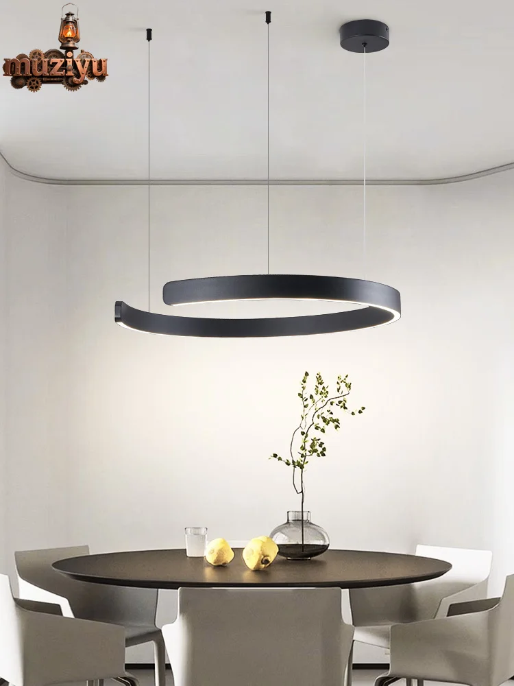 

Muziyu Ceiling lights living room dining room bedroom kitchen light Nordic modern chandelier simple ring light led pendants roun