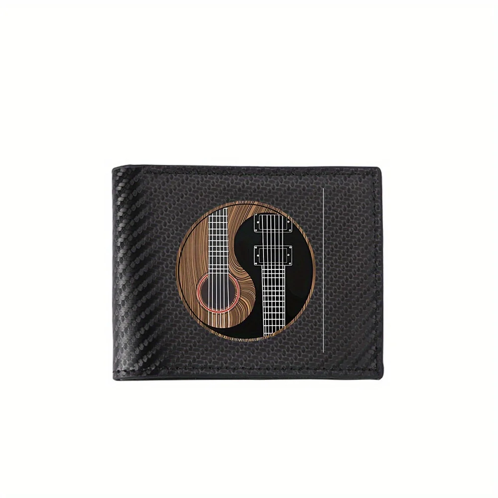 Yin Yang Music Instruments Design Men's Wallets Simple Business Modern Stylish Printing Design Gifts For Father Boyfriend Christ