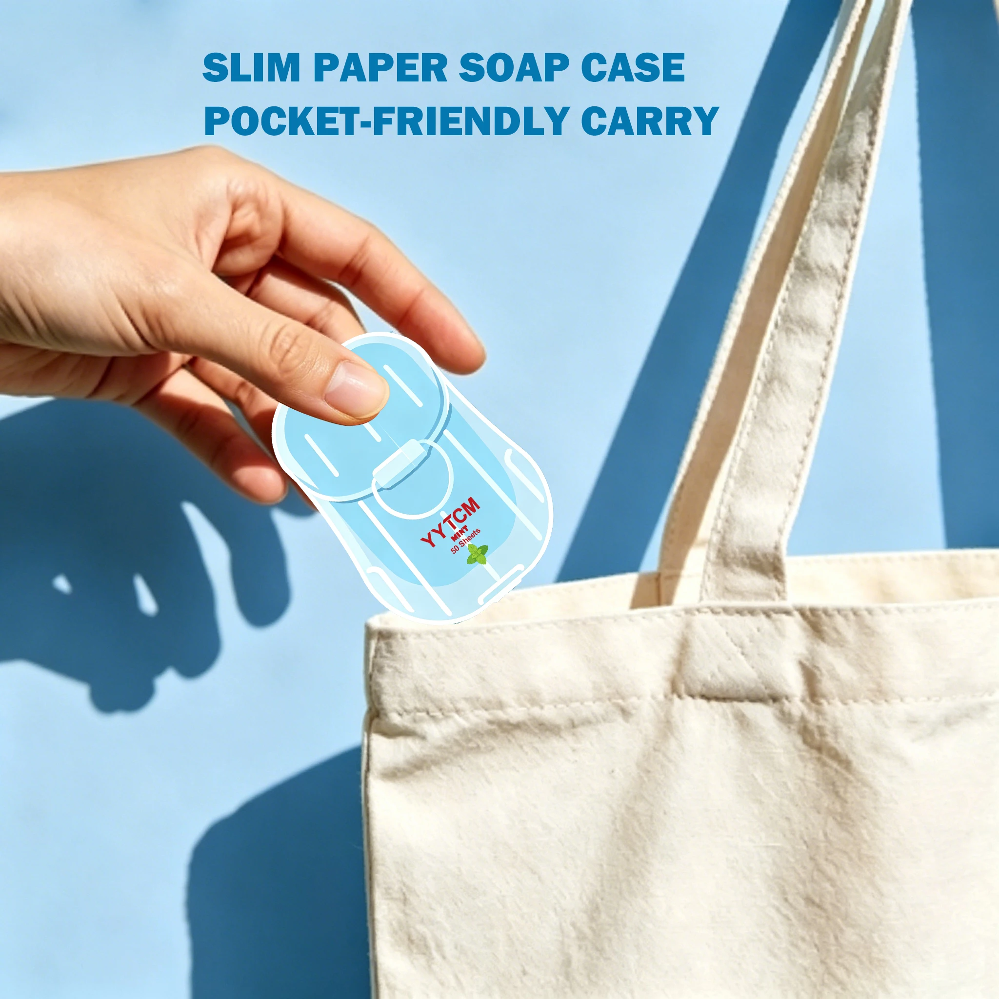 YYTCM Mint Portable Paper Soap 50 Pieces Travel Disposable Hand Washing Paper Soap Mini Pocket Cleaning Soap Sheets