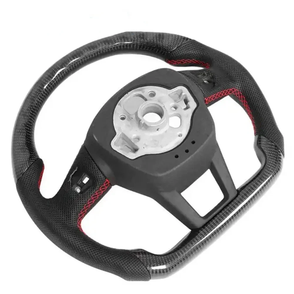 Real Carbon Fiber Perforated Leather Steering Wheel for Audi C8 A6 S6 RS6 A7 S7 RS7 2019+ 100% tested well