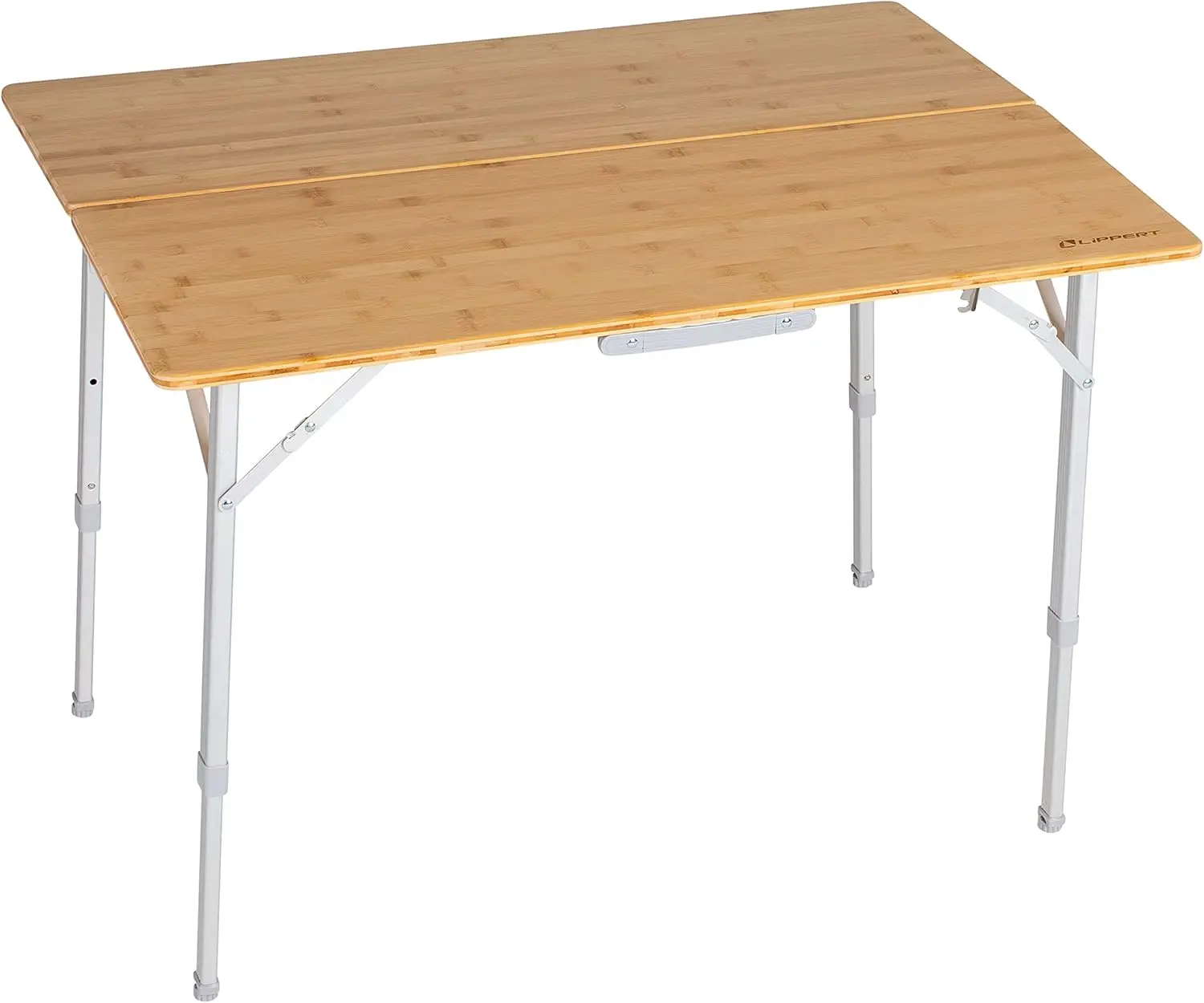 Lippert Bi-Fold Bamboo Adjustable Camp Table, 39-1/2