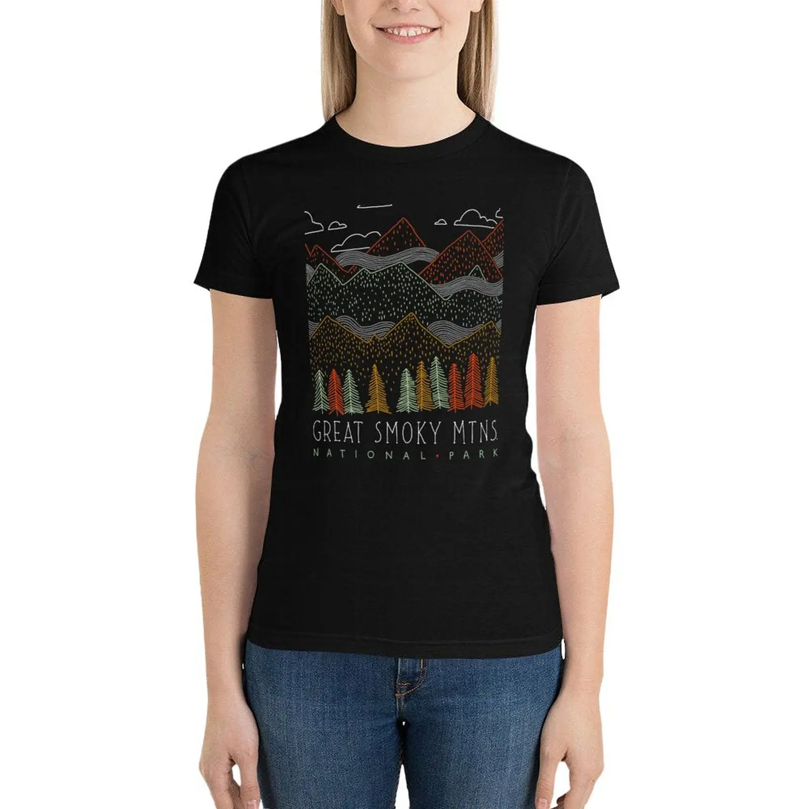 

Great Smoky Mountains National Park T-Shirt summer tops shirts graphic tees oversized t-shirt dress for Women plus size