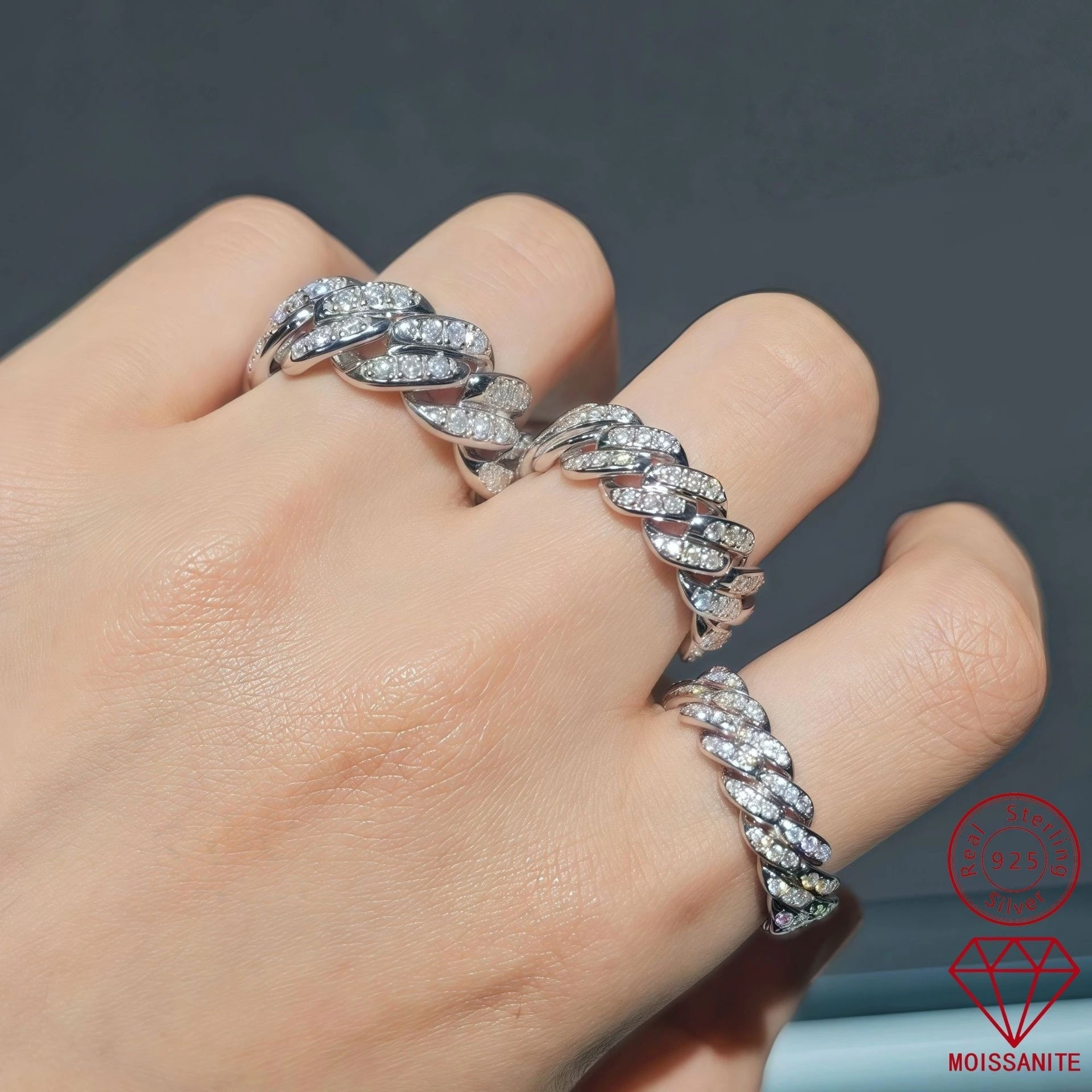 Carnica Luxury 925 Sterling Silver D Color Real Moissanite Ring for Women Men GRA Diamond Fashion Wedding Jewelry Couples Gift