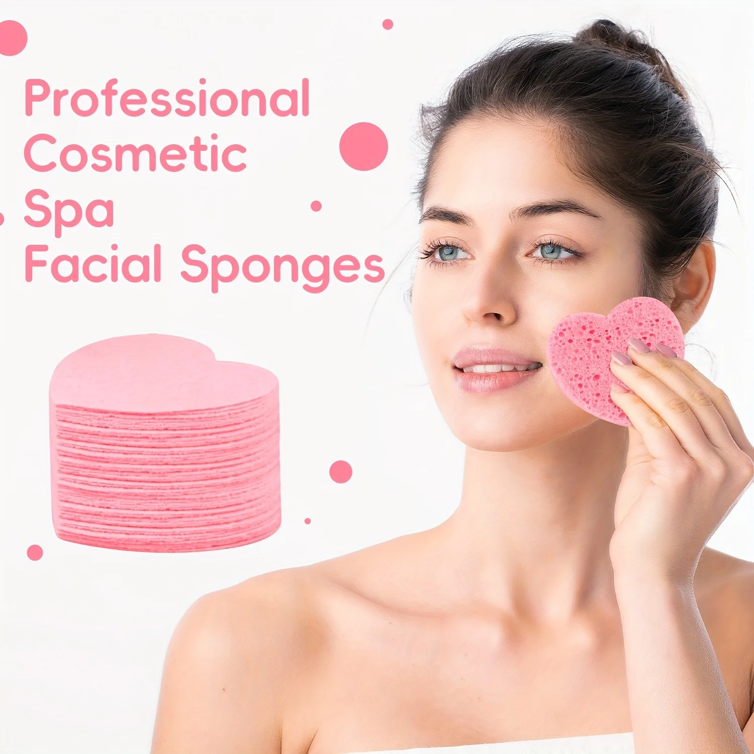 10 pçs esponjas faciais em forma de coração esponja facial comprimidanatural esponja de limpeza facial padclean reutilizável esfoliante cleansin