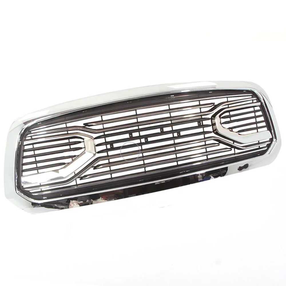 شاحنة صغيرة سيارة المصد الأمامي الأوسط شواء هود العلوي مصبغة قذيفة كروم ABS سباق شبكة مصبغة ل دودج رام 1500 2014-2018 #3