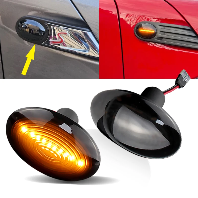 2pcs CANbus LED Side Marker Turn Signal Light For MINI Cooper R56 R57 R58 R59 2007-2013 CL-R56-LSM-SM Repeater Blinker Light