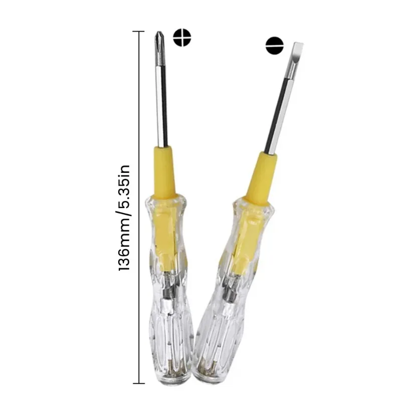 Double-Headed Screwdriver 100-500v Voltage Tester Pen  Detector Removable Phillips Flat-head Screwdriver Tools image 6