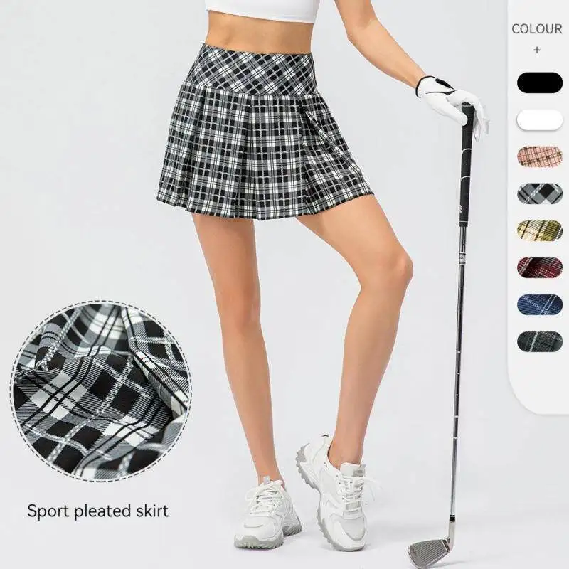 

Women's Pleated Skirt Shorts Sports High Waist Sexy Teenager Running Dance Yoga Tennis Golf Fake Two-piece Skirt MM372