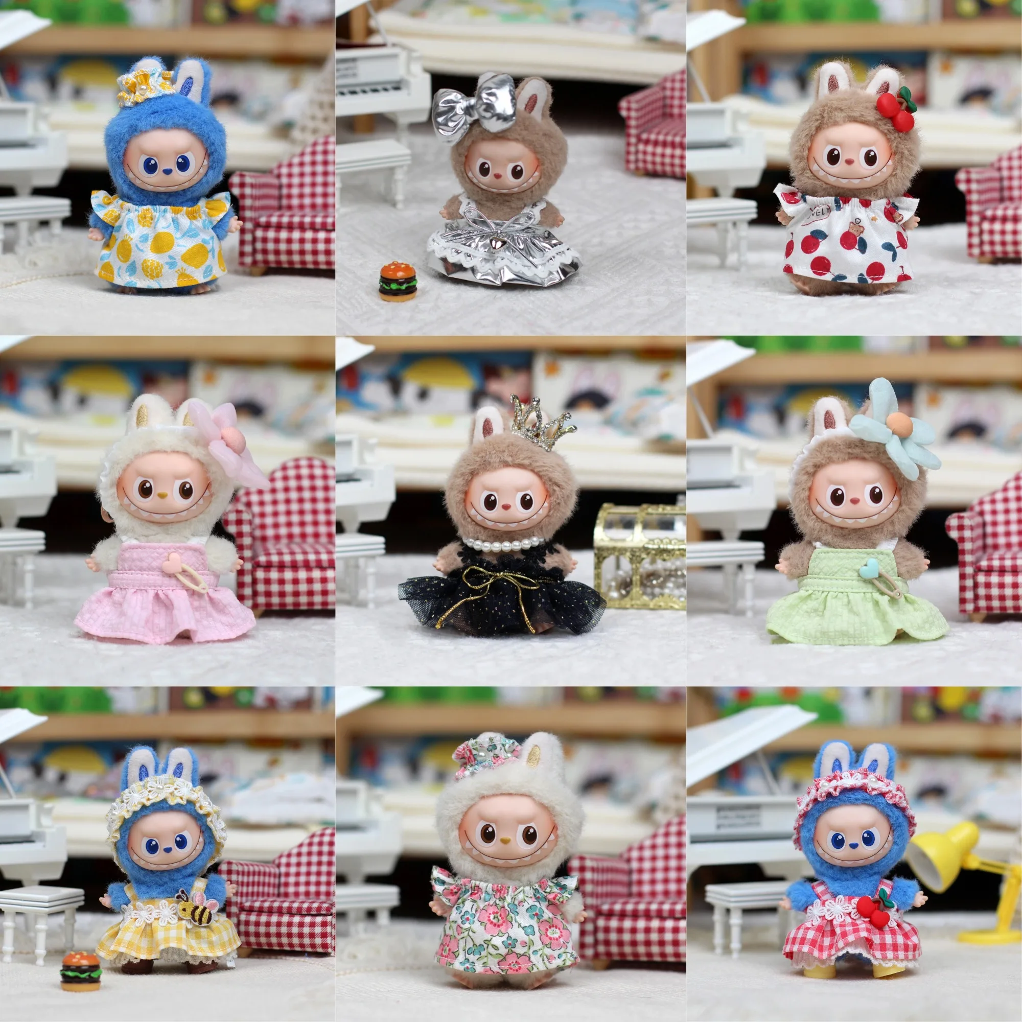 

Variety Skirts Collection for 4th Gen Mini Labubu, Pin for Love Series Assorted Changeable Dresses (Clothing Only)