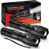 High Power LED Flashlights Camping Torch 5 Light Modes Zoom Light Aluminum Alloys Waterproof Material External 3 AAA Battery ﻿