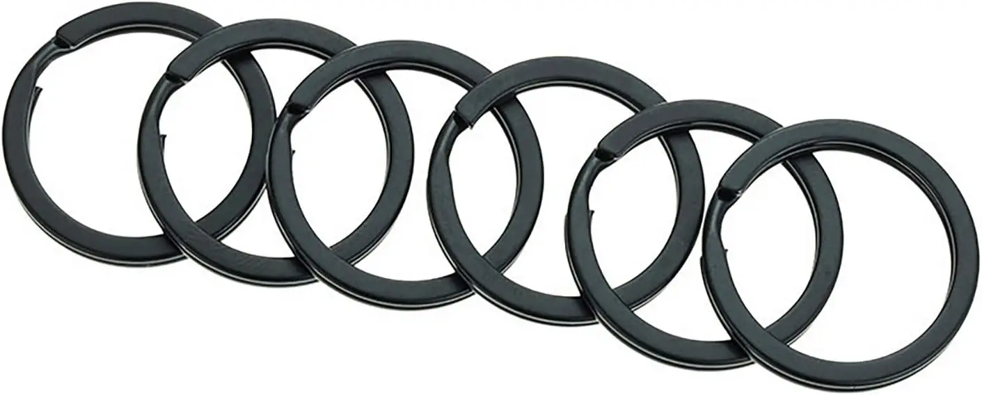 10 штук 1-дюймовых плоских брелоков — металлические брелоки, разделенные брелоки, плоское уплотнительное кольцо для дома, автомобиля