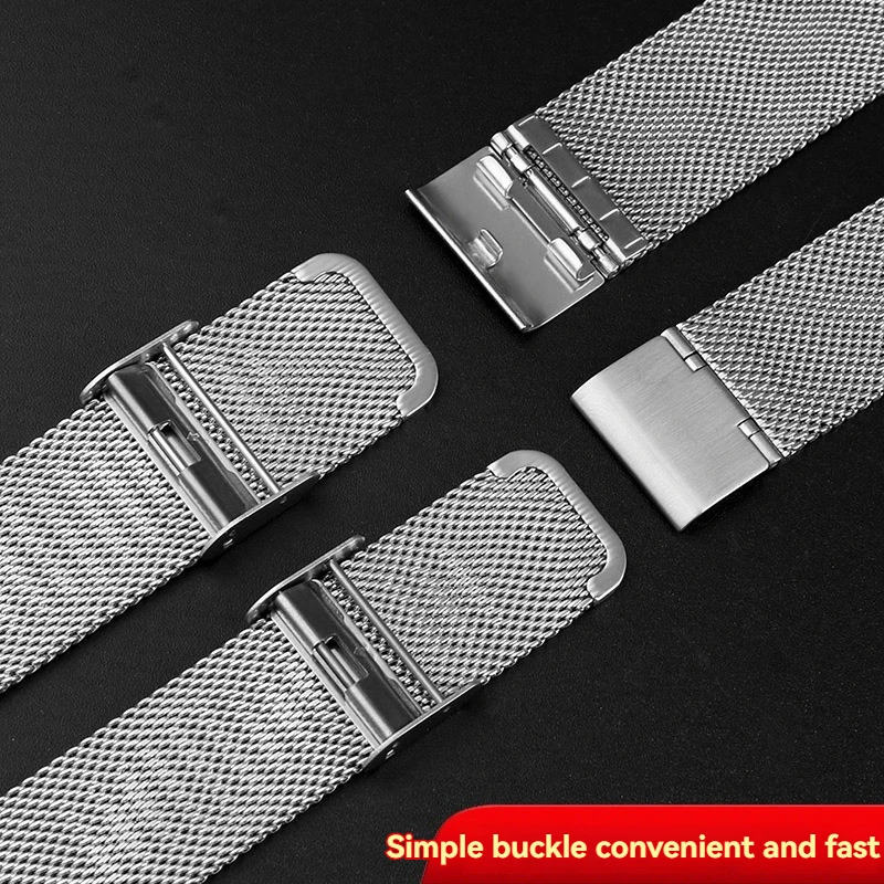17mm 19mm 20mm 21mm New Milan Breathable mesh Stainless steel watchband  men and women watch strap Replacement strap for Swatch