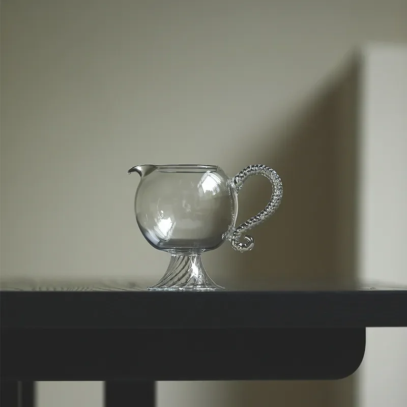 Handmade Glass Fair Cup High Footed Tea Divider Thickened Heat Resistant Gongfu Tea Ceremony Accessories Elegant Design for