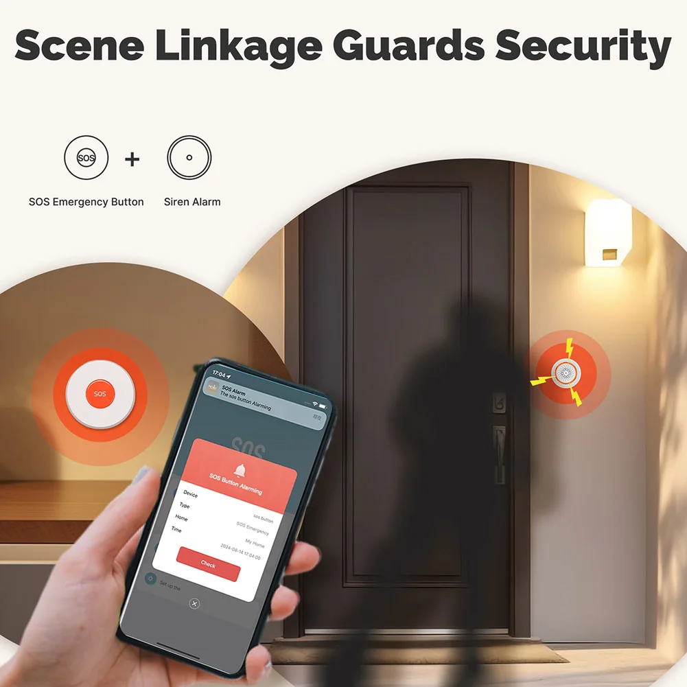 Zigbee-Bouton d'urgence SOS sans fil pour notification, bouton d'appel d'urgence, aide d'urgence en un clic, alarme