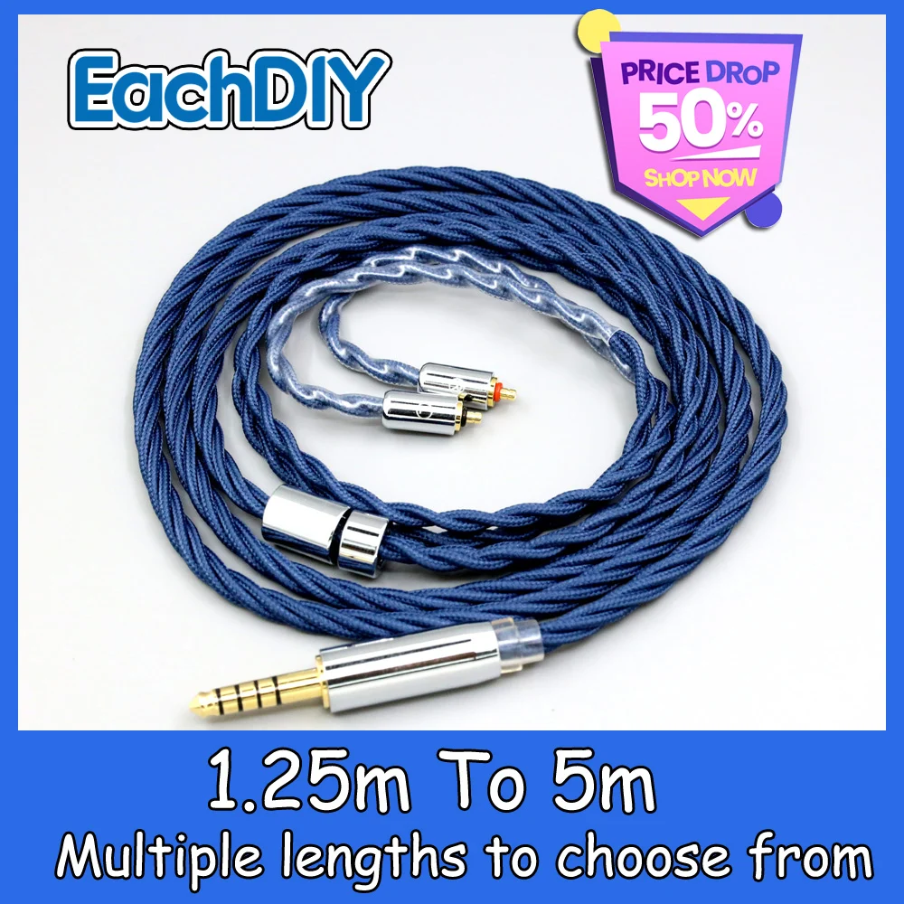 

99% Pure Silver OCC Graphene Earphone Cable Alloy Full Sleeved For Etymotic ERX EVO X10 X20 X30 X50 UE6 Pro Lighting LN008613
