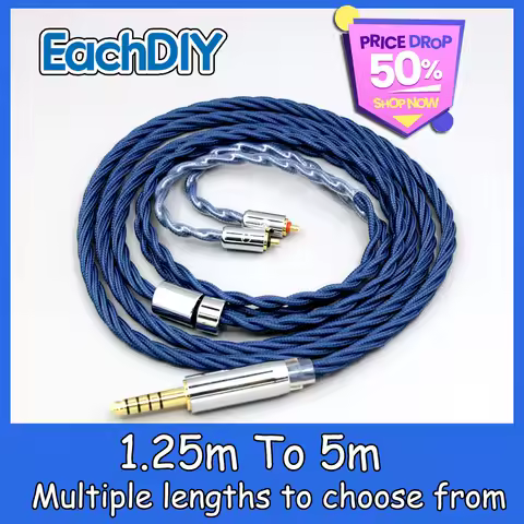 99% Pure Silver OCC Graphene Earphone Cable Alloy Full Sleeved For Etymotic ERX EVO X10 X20 X30 X50 UE6 Pro Lighting LN008613