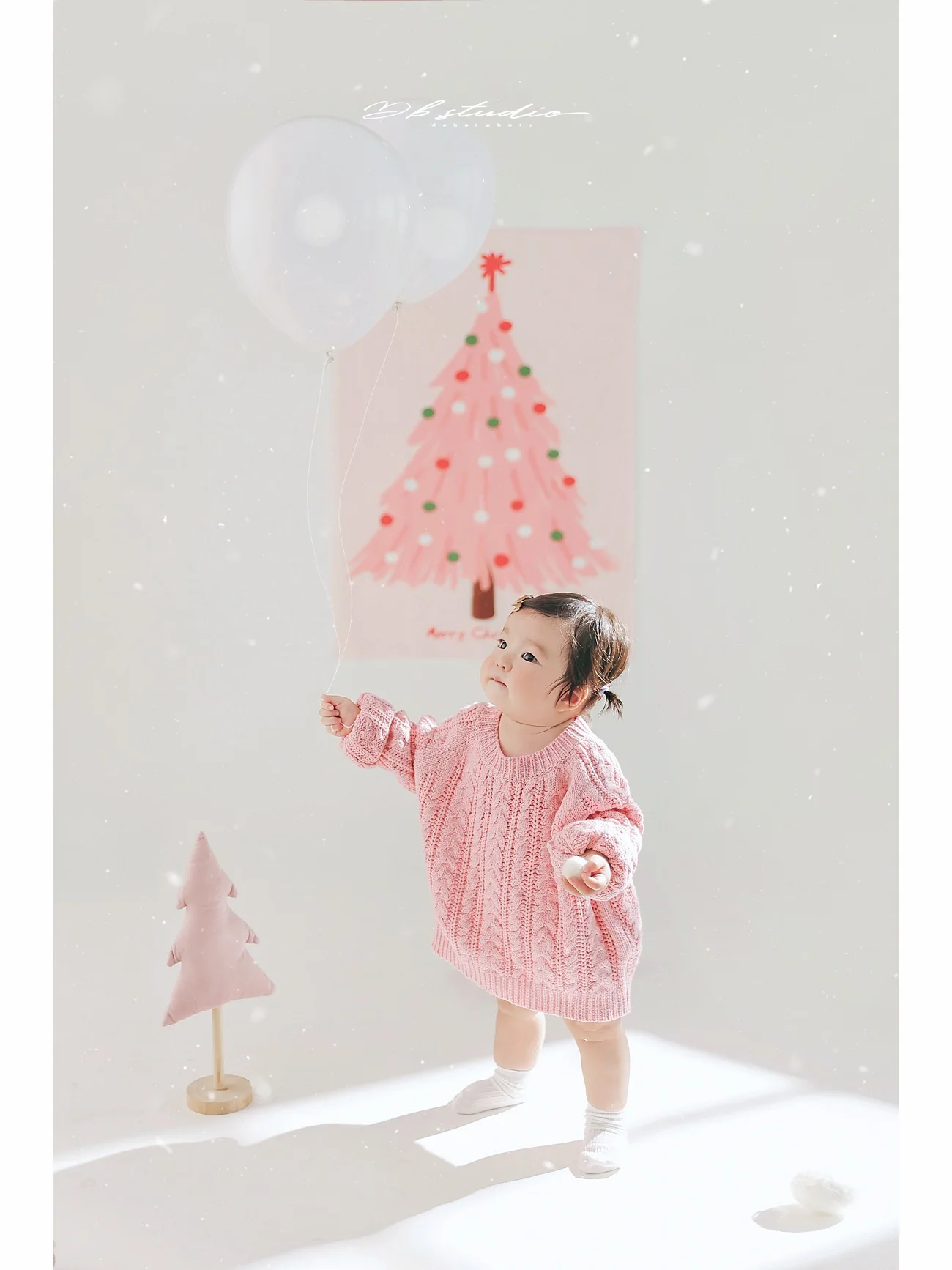 

Childrens Photography Clothing Girl Pink Christmas Photo Theme Baby One Year Photo Photography Clothing Christmas Props 백일