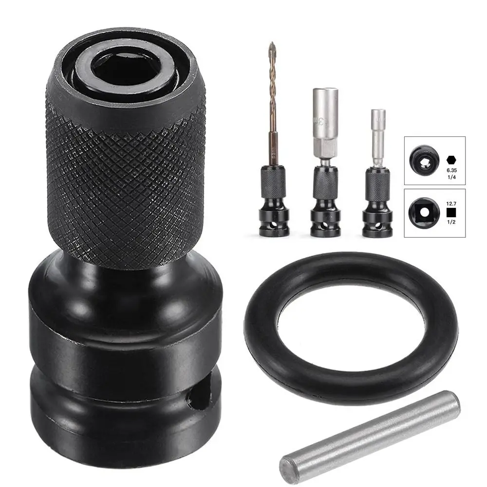 

1Pcs Spanner Drive Converter Quick Release Tools 1/2 Inch Square To 1/4 Inch Hex Ratchet Socket Impact Wrench Socket Set Adapter