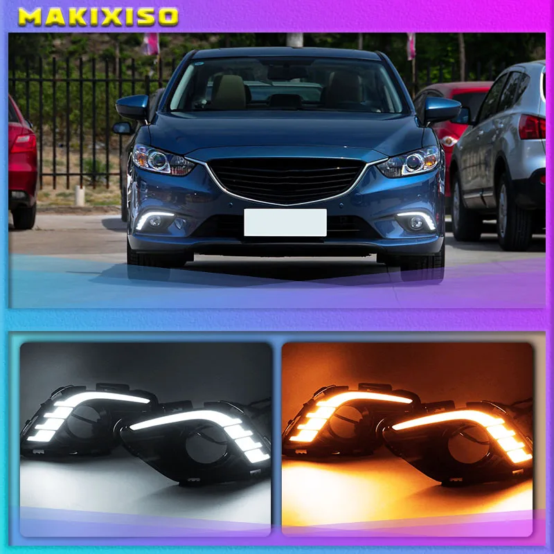 

Car 2 Pcs DRL For Mazda 6 Mazda6 Atenza 2013 2014 2015 LED DRL Daytime Running Lights Daylight Fog light cover