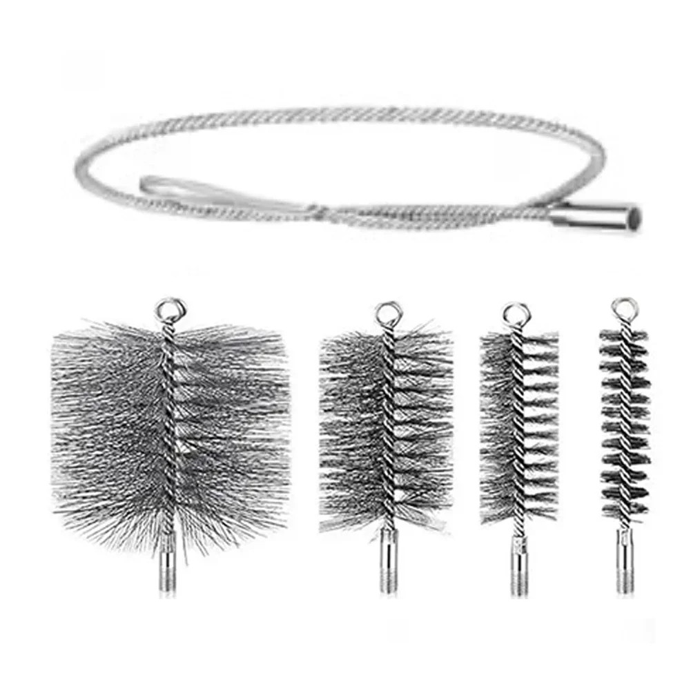 Stainless Steel Wire Pipe Brush Set Wire Chimney Cleaning Brush Cleaning Brush For Tube Pipe Cleaning Rust Removal Power Tool