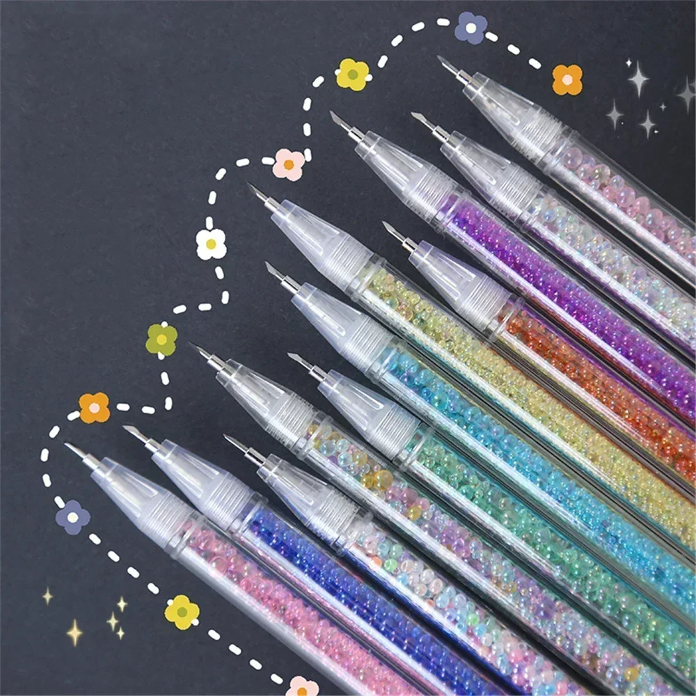 1Pcs Student Professional Utility Knife with Rhinestone Handle for Express Paper Cutters Knife Pen Refill Stickers Cutting Tool