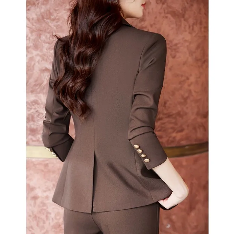 Women\'s Autumn New Fashion Professional Suit Matching Set 2023 Korean Elegant Casual Blazer Coat Pants Two-piece Female Clothing