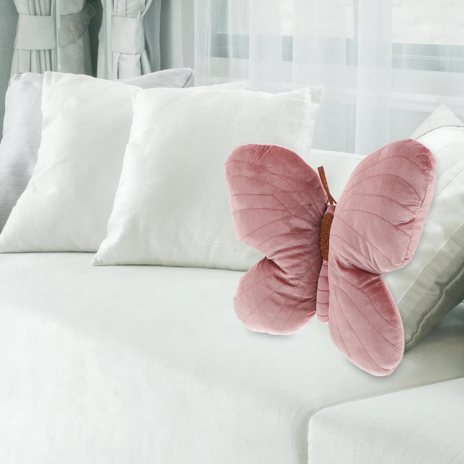 

Cute Pink Butterfly-Shaped Pillow for Girls Soft Decorative Throw Pillow for Bed Living Room Office Travel Cozy Ambiance Unique