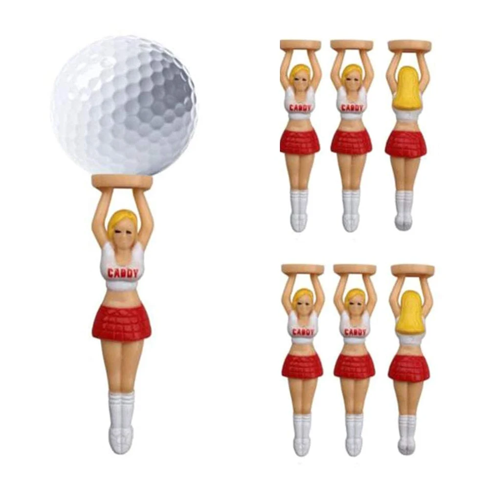 Novelty Beauty Golf Practice Golf Balls Standing Girl Golf Tee Golf Ball Tees Golf Ball  Holder Cheerleaders Tee Lady Golf Tee