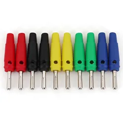 10Pcs Brass Nickel-Plated 4mm Male Stackable Solder Type 32A High Current Banana Plug Connector