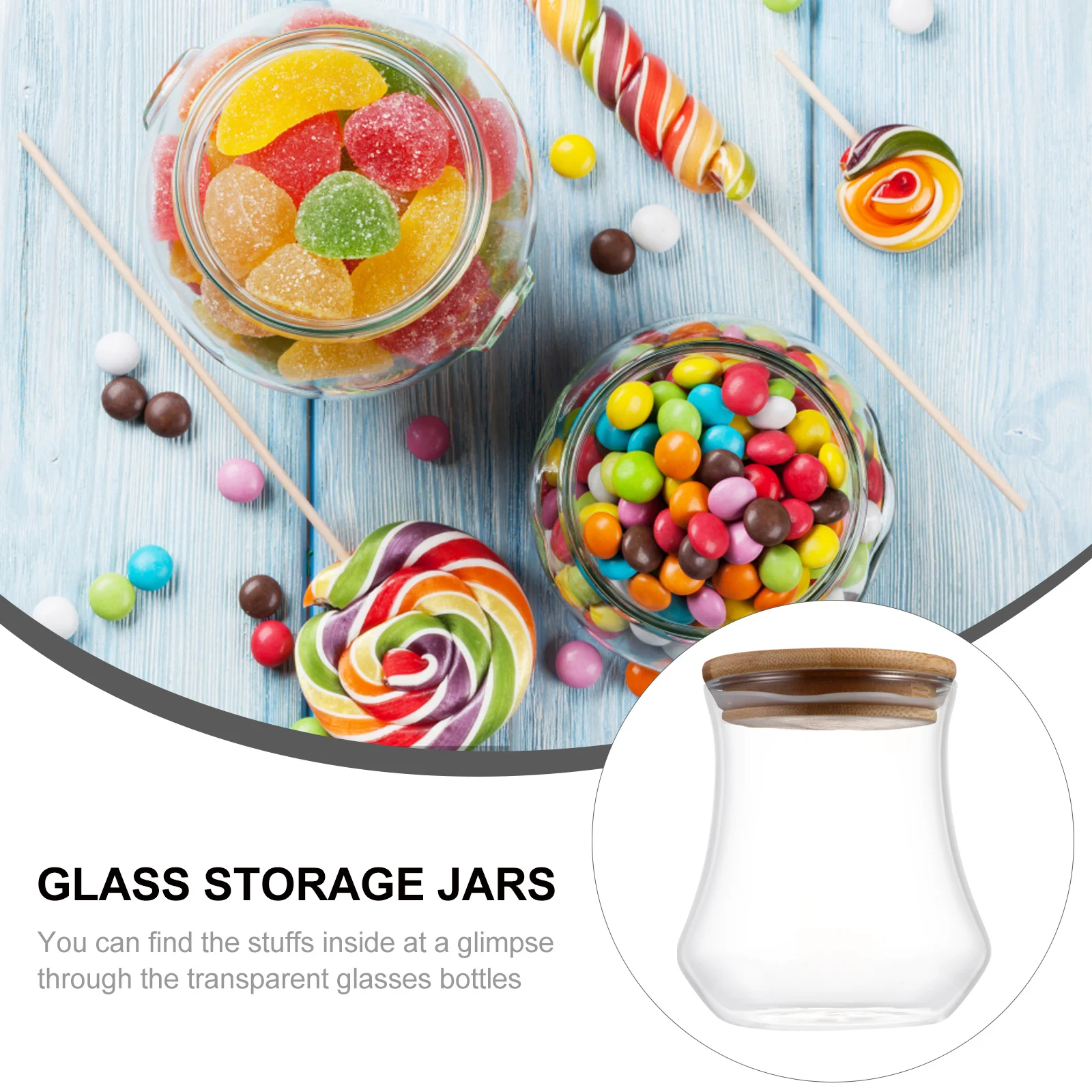 

Alipis 2 Pcs 500ml Glass Jar Set for Cereal Snack Storage Kitchen Canister Dry Food Container Wooden Lid Grain Keeper