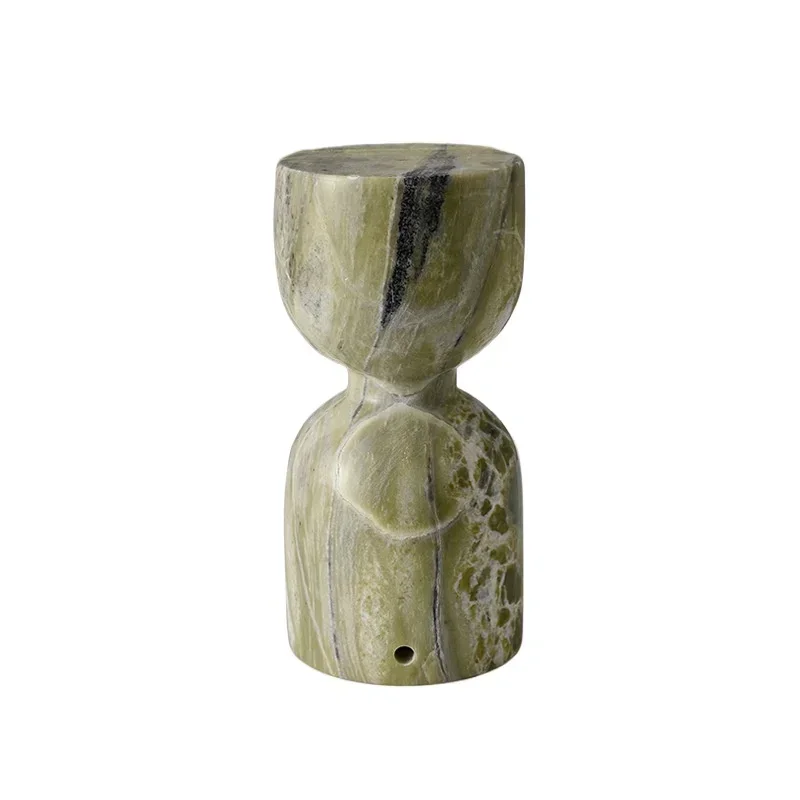 

European light luxury yellow travertine Indian green cold jadeite marble small tray storage tray decorative craft art ornament