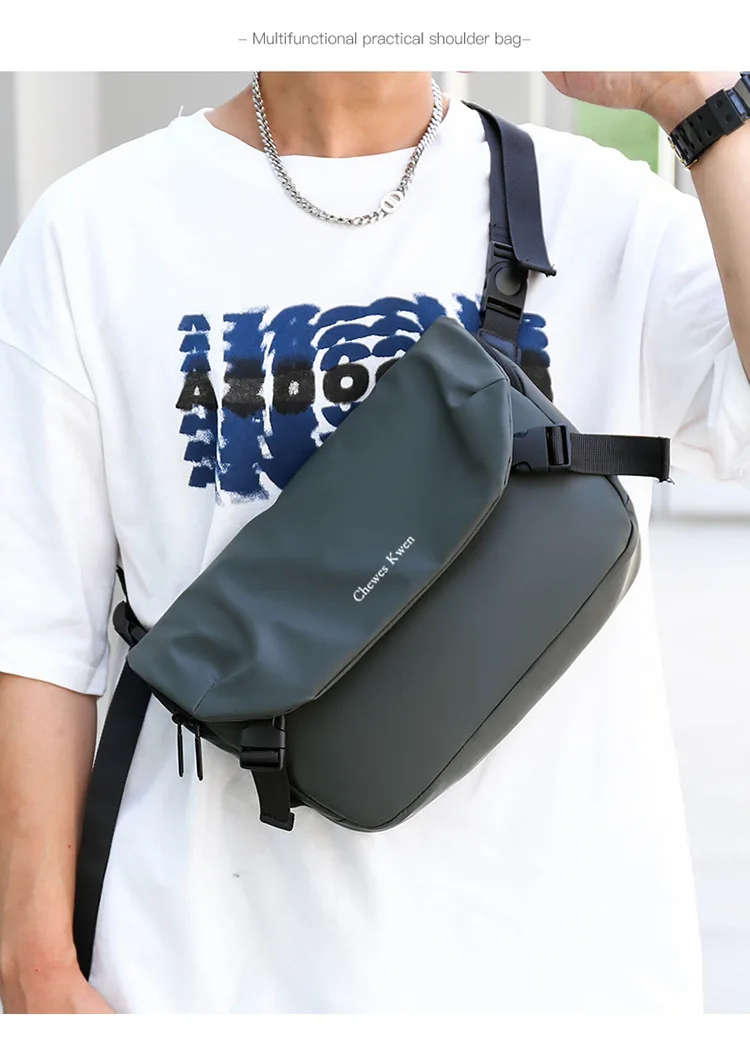 Men\'s Shoulder bag Large capacity chest bags fashion sports crossbody bag  black messenger bags for ipad tablet pc backpack