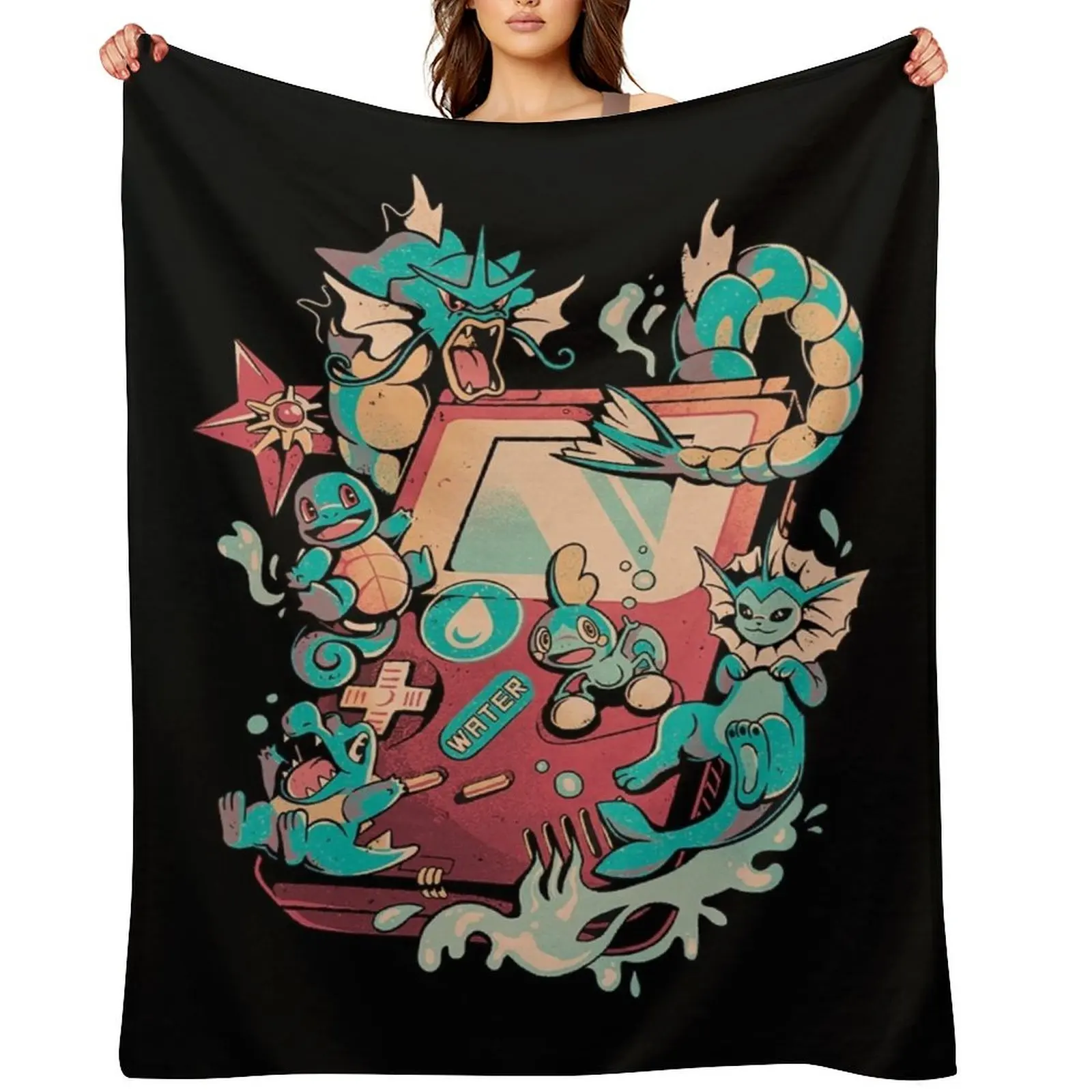 

Gaming : Water Evolution Throw Blanket anime Loose Bed linens Blankets