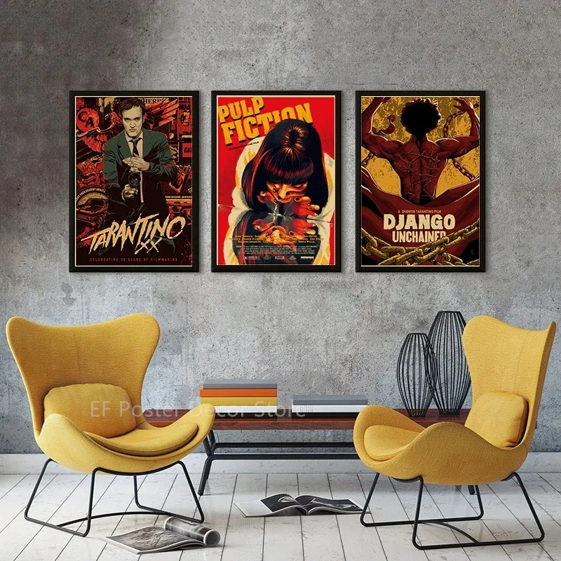 Vintage Quentin Tarantino Movie Poster Pulp Fiction/Reservoir Dog/Inglourious Basterds Prints Home Room Art Wall Decor Painting