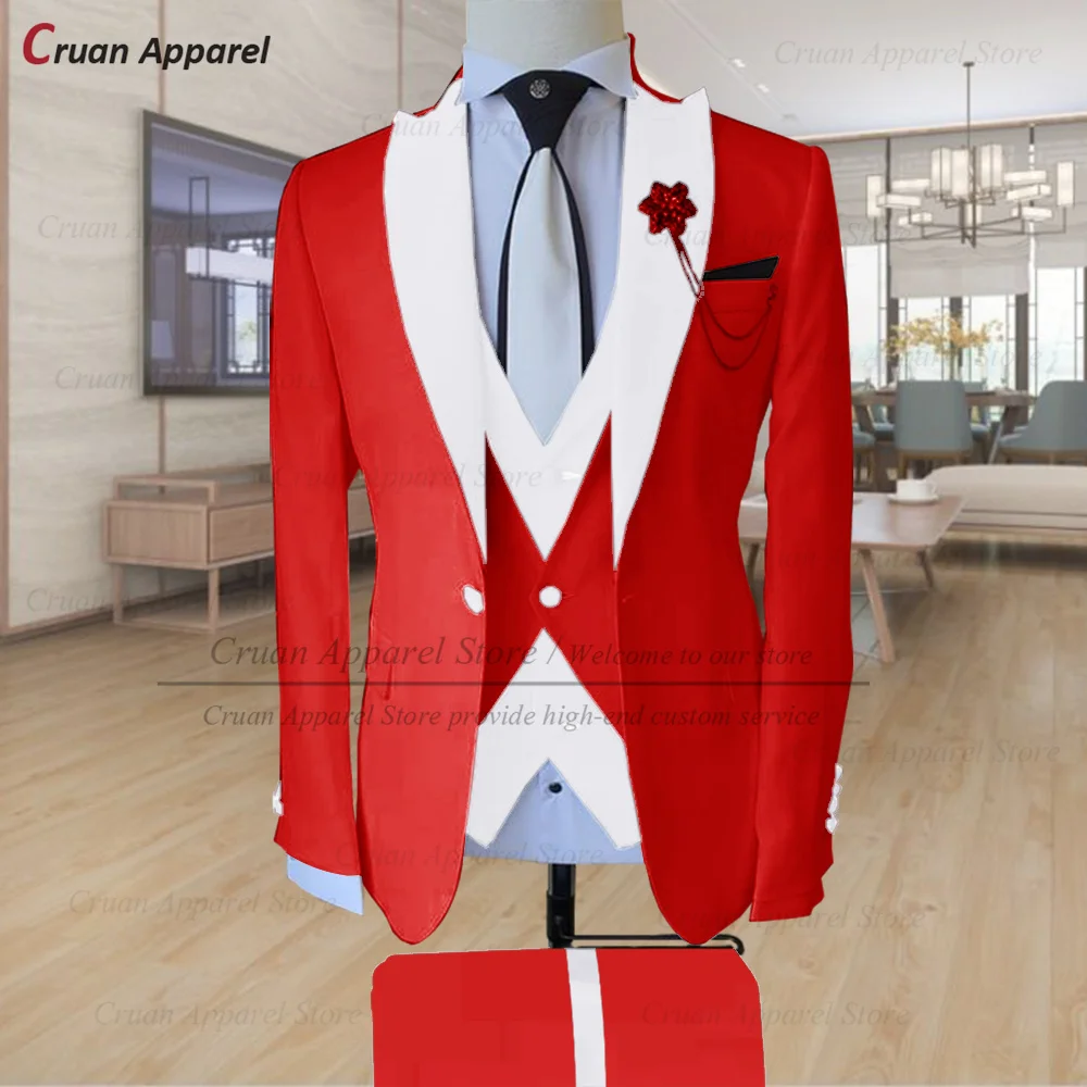 Sky Blue Suit Men Slim Fit Fashion Designs Blazer Vest Pants Set Tailor-made Luxury Business Prom Wedding Stage Tuxedos for Men