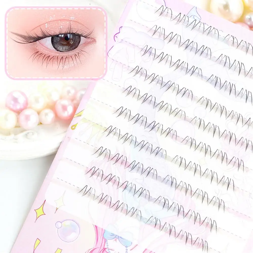 Natural Lower Eyelashes FOX Comic Lashes Natural Curl Grafting Eyelash Makeup Terrier Lash Individual Extension Transparent Y5G5
