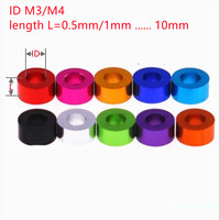 10pcs M3 thickness 0.5mm to 10mm  colourful aluminum washer Bushing gasket Spacer sleeve Non-thread standoffs