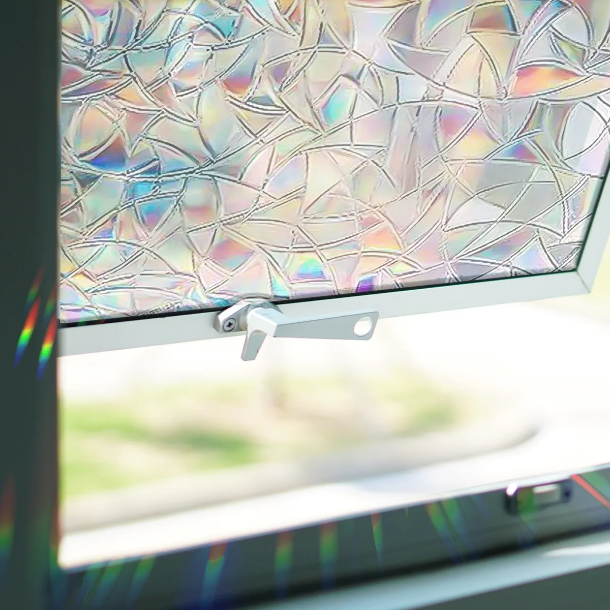 Fish Scale Pattern Sunlight Colorful Electrostatic Glass Sticker Window Sticker Home Decoration Sticker Room Glass Film Fenetre