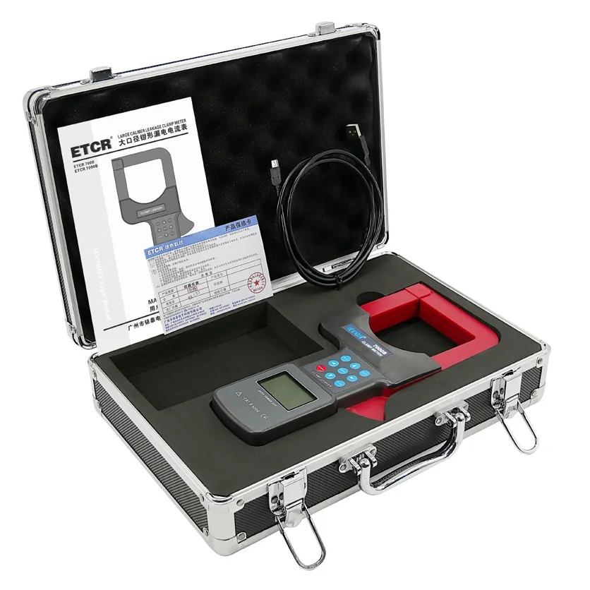 ETCR7000B ETCR7000 RS232 واجهة كبيرة عيار تسرب المشبك متر 80 مللي متر × 80 مللي متر عامل الطاقة الحالي تخزين البيانات تحميل #1