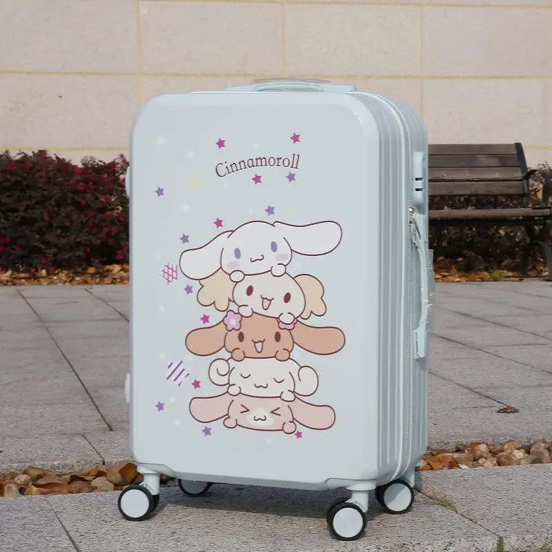 Cinnamoroll 20 26 Inch Trolley Case Sanrio Suitcase Anime Kawaii Student Password Box Universal Wheel Cabin Luggage Trolly Bag