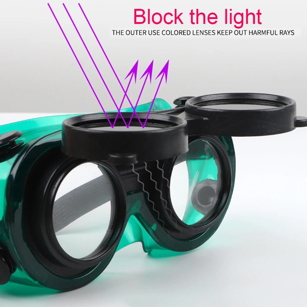 

Welding Welder Goggles Flip Up Gas Argon Arc Double Reversible Welding Protective Glasses Equipment Safety Working Eyes Goggles