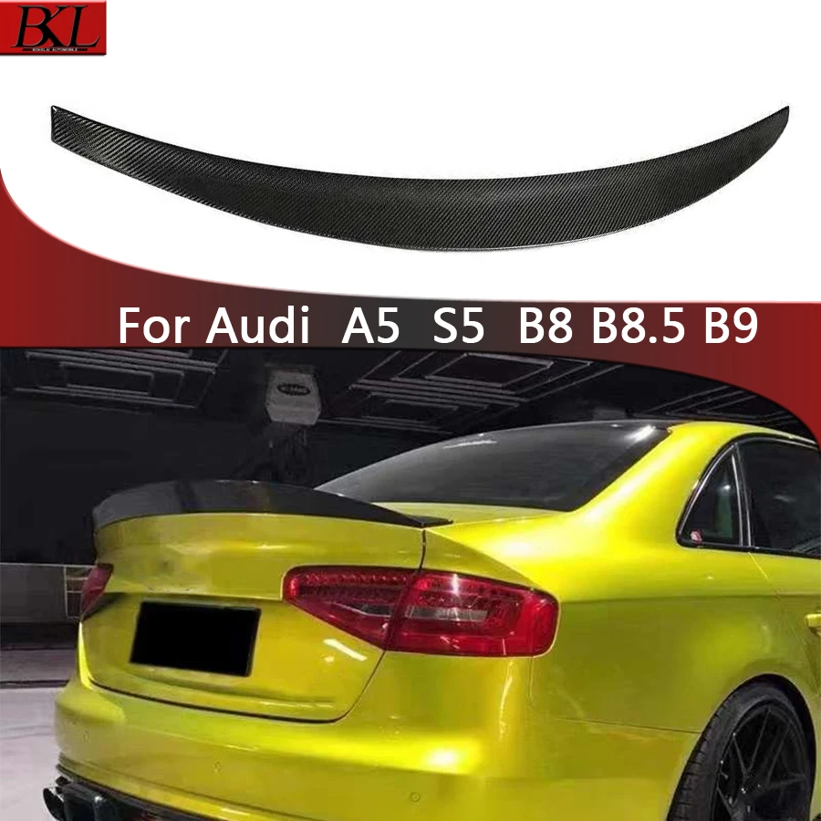 For Audi A5 S5 B8 B8.5 B9 2010  High quality Carbon Fiber Tail fins Rear Trunk Spoiler Guide Wing Rear Wing Diverter Body Kit