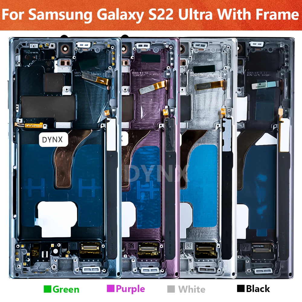 NEW AMOLED LCD With Frame For Samsung Galaxy S22 Ultra 5G S908B S908B/DS Lcd Display Touch Screen Digitizer With Fingerprint