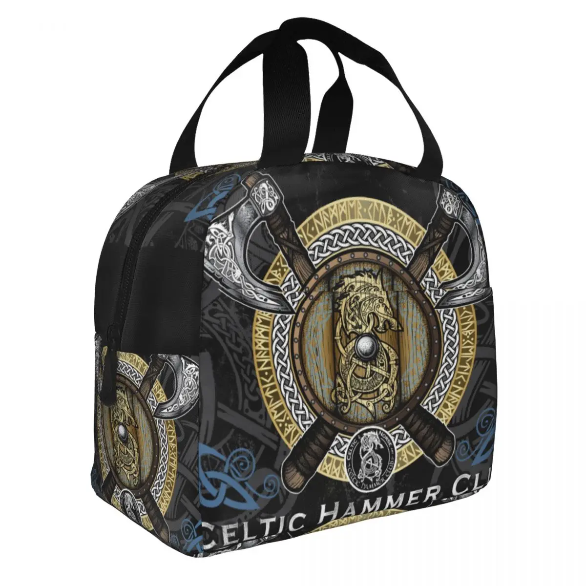 Celtic Hammer Club Banner Lunch Bento Bags Portable Aluminum Foil thickened Thermal Cloth Lunch Bag for Women Men Boy